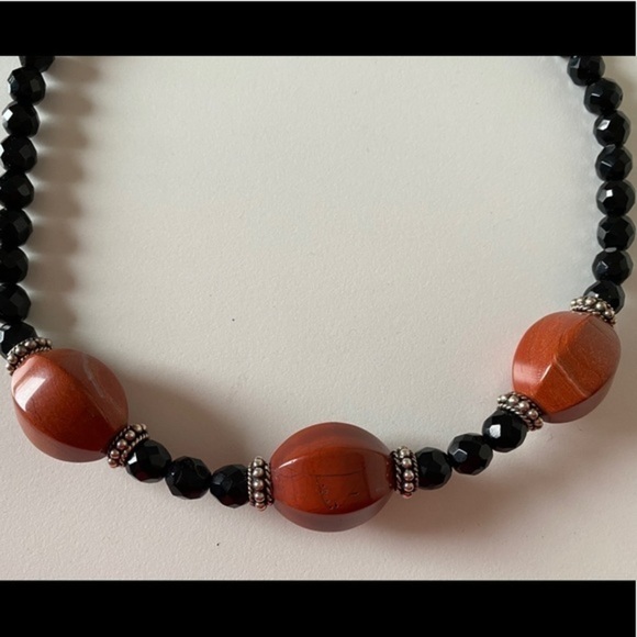 Artisan 925 Silver Black Crystal Beaded Boho Choker Statement Necklace N… - Picture 7 of 9